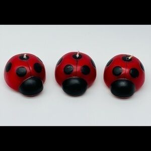 Ladybug floating candles never burned set of 3